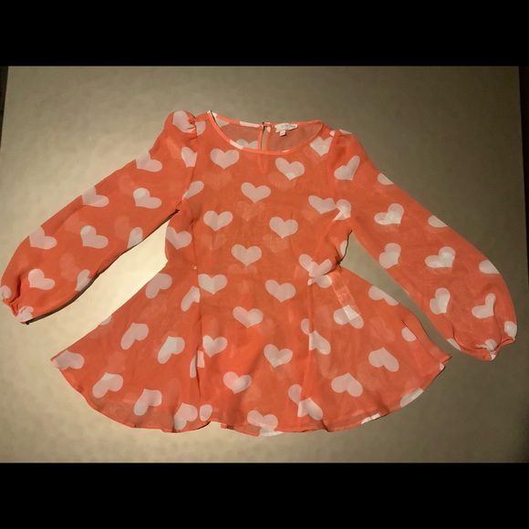 A Peach camisole that see through with White hearts - Picture 1 of 1